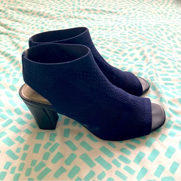 Impo Stretch Knit Heeled Peep Toe Bootie - Picture 1 of 8